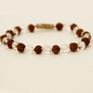 Rudraksha & Crystal Quartz Bracelet